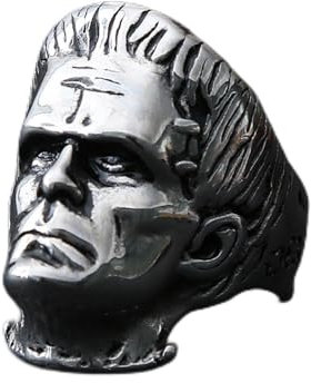 DAOMEI Science Fiction Goth Frankenstein Ringe Für Männer Punk Horror Wissenschaftler Biker Schädel Männer Ring Modeschmuck