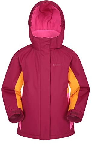 Mountain Warehouse Honey Skijacke für Kinder - Schneedicht, Mit Fleecefutter, Schneerock, Winterjacke - Hält Warm Beere 104 DE (3-4 Jahre)