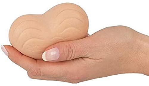 realistische Hoden Silikon als Scherzartikel - Anti Stressball Eier - 8cm Sack - Squeeze toy Gadget - Eier zum Kneten - FASS MICH AN !