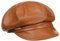 Seeberger Leder Ballonmütze Schildmütze Baker-Boy-Mütze Damencap Ledercap (L (58-59 cm) - Cognac)