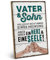 ARTFAVES® Wandbild Holzschild mit Spruch - VATER & SOHN - Ein Herz und eine Seele - Türschild Retro Vintage Deko Bild Geschenk - Vatertag
