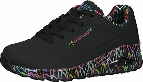 Skechers Uno Loving Love, Scarpe da ginnastica Donna, Nero, 39.5 EU