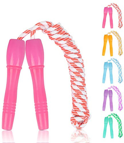 CHALA 5stk Springseil Kinder Verstellbare Speed Rope mit Holzgriff Sport Seilspringen Bunt Skipping Rope Jump Rope für Erwachsene Fitness Training Spiel Boxen