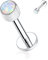 AROWRO G23 Titan Monroe Lip Piercing Schmuck 16G Lippenringe Labret Ohrstecker Innengewinde Helix Tragus Knorpel Conch Ohrring Frauen Mädchen Piercing Schmuck Opal 10mm