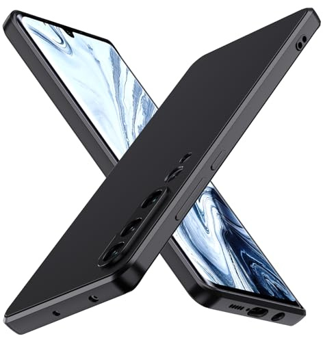 ivoler Silikon Hülle für Xiaomi Mi Note 10 / Xiaomi Mi Note 10 Pro mit Kameraschutz, Ultra Dünne Weiche Stoßfest Schutzhülle Flexible TPU Matte Schwarz Handyhülle Kratzfest Case Cover