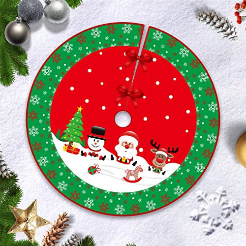 Hianjoo Gonna Albero di Natale, Tappetino per Copertura Base Albero di Natale per Ornamento Natalizio per Decorazioni Natalizie per Feste di Natale (Snowland Style, 48 pollici/120 cm)