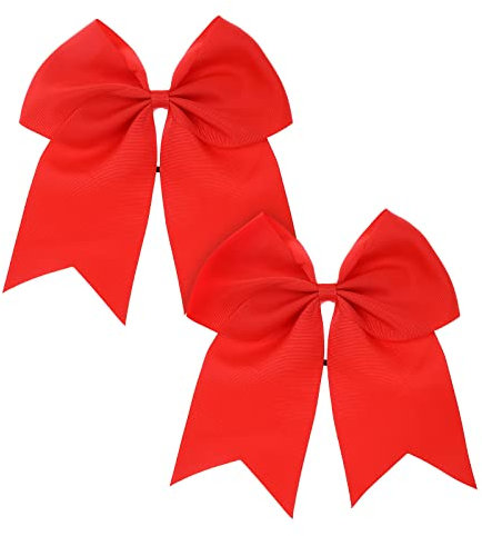 2 Stück Schleife Haargummi Rot Große Schleife Haarseil Cheerleader Schleife Haarschmuck Kopfbedeckung für Damen Mädchen Weihnachtsfeier