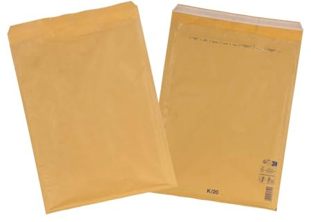smiley pack Luftpolstertaschen Größe K10 Braun 370 x 480 mm (100 Stück) | gepolsterte Versandtaschen mit Selbstklebeverschluss – passend für A3+ und C3
