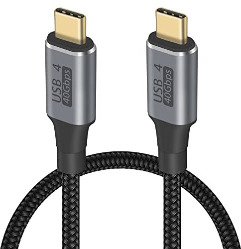 Duttek USB C to USB C Cable 40GBps, USB C Thunderbolt 3 Cable Nylon Braided supports 100Data, 8K@60Hz Video Output Compatible with Tablet, Laptop, Phone, Docking Station, PD Converter, 50cm