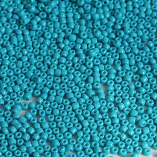 Bala&Fillic Turquoise Blue Color 3mm Seed Beads About 3600pcs/100Grams in Bag, 8/0 Glass Craft Beads for Making Bracelet Necklace Earring(Turquoise Blue)