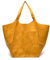 NICOLE & DORIS Frauen Tasche Groß Schultertasche Shopper Weiche Ledertasche Leichte Tote Tasche Hobo Handtasche Gross Umhängetasche Faltbare Tragetasche Gelb