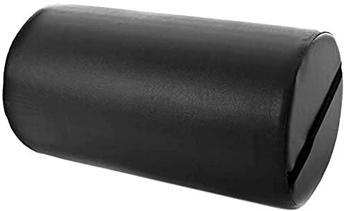 QUIRUMED Cuscino a rullo, 55 x 30 cm, colore nero, similpelle, imbottitura in schiuma, per yoga, fitness, massaggio, ortopedico in memory foam, cuscino rullo fisioterapia