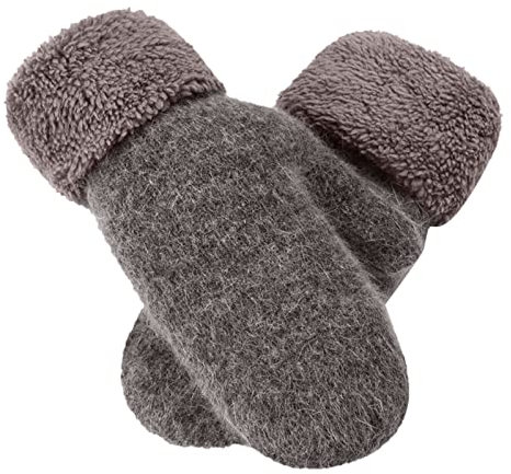 Thermohandschuhe für Damen, Winterhandschuhe, warme Handschuhe, mit Fleece gefütterte Strickhandschuhe, elastische Bündchen, gestrickte, warm gefütterte Handschuhe Winterhandschuhe für (B, One Size)
