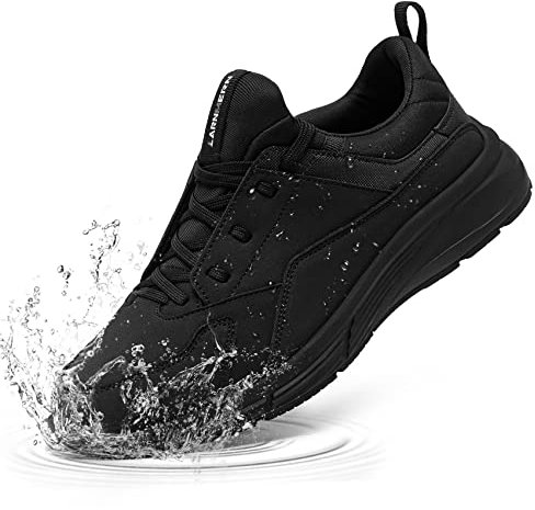 LARNMERN Zapatos Antideslizantes Mujer Zapatos de Cocina Mujer Zapatos Hosteleria Impermeable Zapatillas Antideslizante Cocina Camarero Sanitario,negro/38 EU