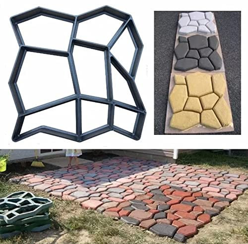 Walk Maker, stampi riutilizzabili per vialetti in cemento, 35 x 35 x 3,6 cm, per vialetti fai da te, pavimentazione, per prato, giardino, cortile, forma irregolare