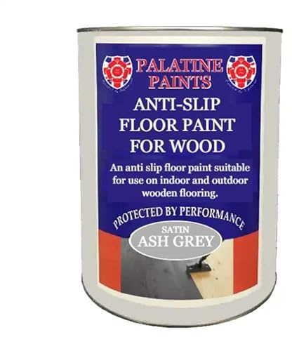 Palatine PaintsProtected By Performance Anti Slip Floor Paint for Wood - Non-slip Satin for Indoor and Outdoor (Slate Grey, 2.5 Litre)