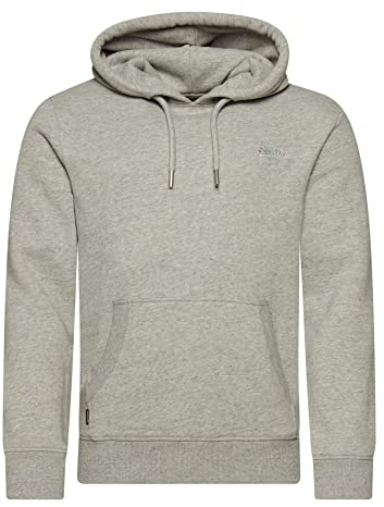 Superdry Herren Vintage Hoodie mit Logo und Stickerei Sportlich Grau Meliert XL