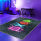 Teppich-Traum Gaming Teppich auffällig Bunte neonfarbige Symbolen schwarzer Hintergrund, 80 x 120 cm