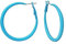 Soul-Cats 1 Paar schöne Creolen Ohrringe Ohrstecker Hoops Ø 50 mm 80er Style, Farbe: hellblau