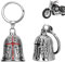 XNZMYN 2 Stück Guardian Bell Motorrad Glöckchen, Edelstahl Motorrad Glocke Glücksbringer, Motorradglockenaufhänger Chrom für Motorrad Zubehör oder Schlüsselanhänger (Rot+Schwarz)