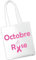 Tote bag personnalisé Octobre rose modèle poing - Lutte contre le cancer du sein