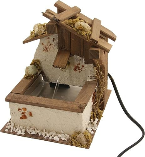 2 fontane FADEDA con pompa/altezza: 19 cm, dipinti a mano/dettagli per presepe – Decorazione da tavolo per Natale