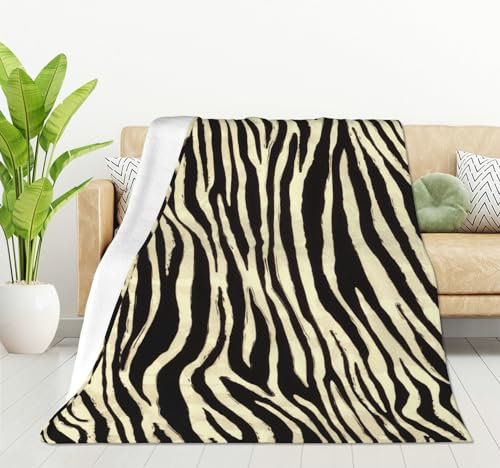 HGOD DESIGNS Decke mit Zebrastreifenmuster, afrikanische Safari-Tierdekoration, weich, warm, Überwurf für Frauen, Geburtstag, Zuhause, Wohnzimmer, Dekoration, 130 x 150 cm