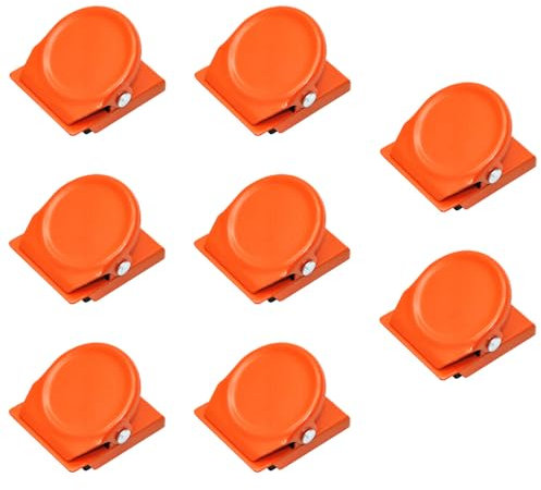 Magnetic Clips, 8Pcs Whiteboard Fridge Strong Magnets Clips for House Kitchen Office School Supplies - Orange