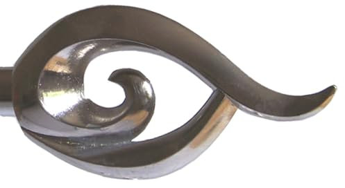 BASIT Endkappe für Gardinenstangen Ø 16mm I Endstück in Edelstahl Optik I 1 Stück Kappe I Flamme E24 rechts