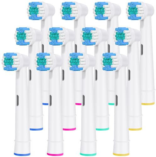 LOPHE Testine Spazzolino Ricambio, 12 Pcs Testina per Spazzolini Elettrici Compatible with OralB, Spazzolini Ricambi Testine per Spazzolino Elettrico, per una Pulizia Profonda(Adulto)