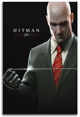 Videospiel-Poster mit Hitman-Blutgeld, dekoratives Gemälde, Leinwand, Wandposter und Kunstdruck, moderne Familienschlafzimmer-Dekoration, Poster, 30 x 45 cm