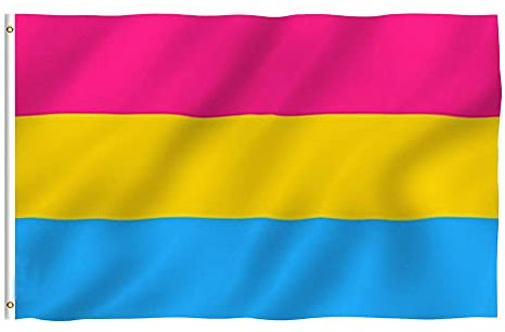 Meindin Drapeau LGBT - Drapeau Pan Pide Gratuit - Couleurs Vives Drapeau pansexuel Anti-Fading Outdoor | Drapeaux de banderoles Multicolores pour Les décorations de Noël d'ouverture de fête