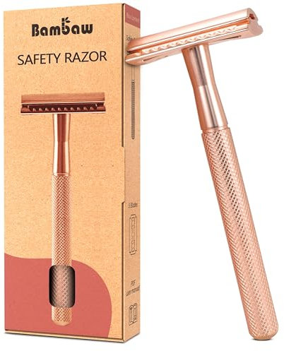 Bambaw Metal Safety Razor for Women - Rose Gold Women’s Razor - No Blade Included