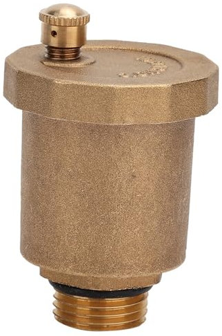 Akozon Automatisches Einweg-Entlüftungsventil aus Messing, G1/2 Zoll Außengewinde, Entlüftungsventil für Abluft, Wasser