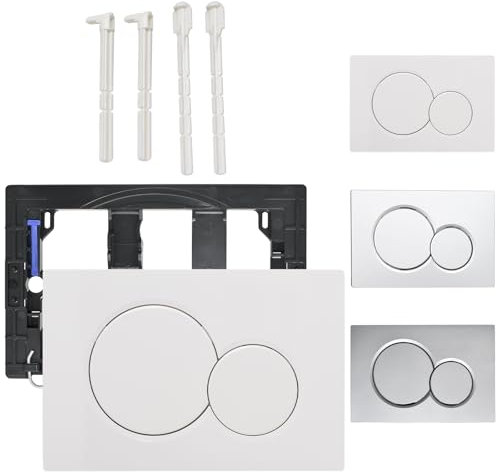 Doppelspül-Stellantrieb, kompatibel mit Geberit 115.770.11.5 Toilettenbetätigungsplatte, verdeckte Tankspülung WC-Teile, passend für Sigma verdeckte Tanks, 2x6 und 2x4 Installationen (alpinweiß)