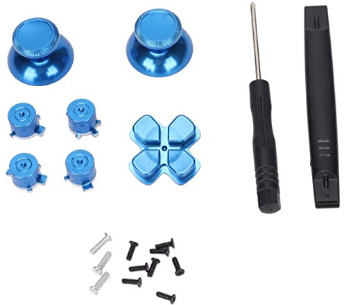 Botones del Controlador del Juego, Botones ABXY De Aleación De Aluminio Botón del Controlador Tecla del Joystick Botones De Repuesto del Controlador del Juego para Controlador del Juego(Azul)