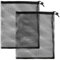 SUBTAVIK Lot de 2 sacs à cordon en maille, grands sacs à cordon en maille, sacs de rangement à cordon, sacs en maille noire, sacs en filet en nylon pour piscine de plage (35 x 40 cm)