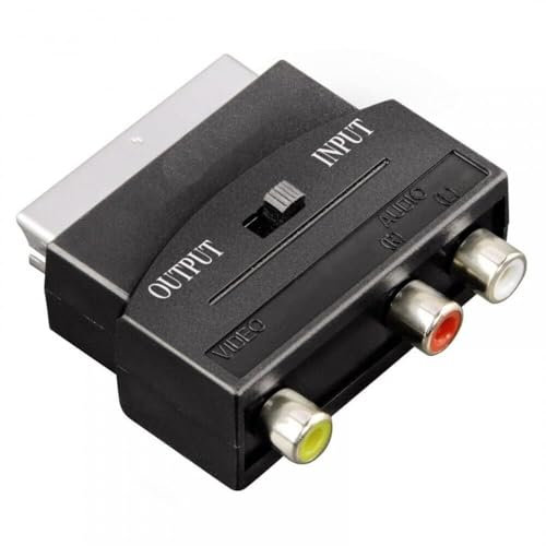 Mr Gadget's Solutions 21 Pin RGB SCART to 3 x RCA (Phono) & S-Video Adapter, Switchable Composite AV TV DVD VCR Connector Cable Adaptor, Audio/Video