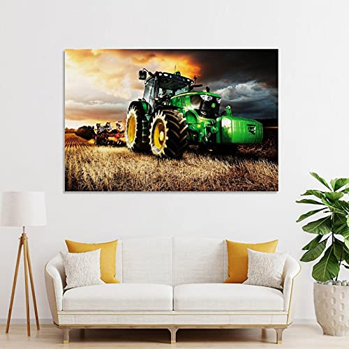 GLWDMB Dekoratives Poster John Deere – Bauernhof-Traktoren, Ölgemälde, Poster, Drucke, Leinwand, Wandbild für Wohnzimmer, Heimdekoration, ungerahmt, 1 Stück