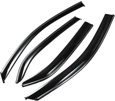 INFINAUTO Seitenfensterabweiser Für Toyota Yaris Limousine 2007 1 Satz | Schwarz, Kunststoff, Außenmontage, Aufkleben, Regenschutz, Sonnenblenden, UV-Beständig, Kratzfest