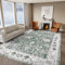 IKALIFE Green Rugs Living Room - 120x170 cm Machine Washable Soft Short Pile Non-Slip Vintage Area Rugs for Bedroom Dining Room Office Lounge, Traditional Non-Shedding Floor Carpet