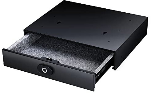 Fingerprint Smart Safe, Touch Home Schubladensafe, Versteckter Safe, Zinklegierungsstahl, Tragbar, USB-Aufladung, Schwarz, 390 x 324 x 105 mm