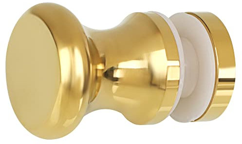 Mooche Poignées de Porte Douche Unilatéral de Douche Rondes en Verre, en Acier Inoxydable, Poignées Rechange pour Cabine de Douche, Écran de Douche, Doré