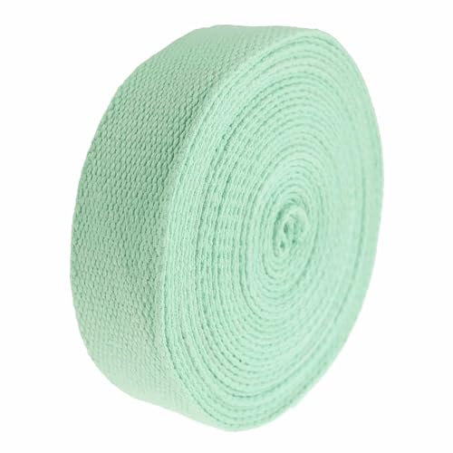 5m Gurtband 25mm 100% Baumwolle Gurtbänder Tragegurt Taschengurt Variantenwahl, Größe:25 mm | 2.6 mm, Farbe:mint