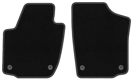 Velours-Fußmatten vorne passend für Skoda Rapid 2013-2019, Schwarz, Basic | passend für Liftback/Limousine/Spaceback/Kombi; dünner Velours-Teppich (Polypropylen), ca. 4 mm