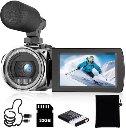 Weochi Videokamera Camcorder HD 1080P 36MP Digitalkameras Recorder für YouTube TikTok 7,6 cm 270 Grad drehbarer Bildschirm 18X Zoom Vlogging-Camcorder für Kinder, Jugendliche, Studenten, Anfänger