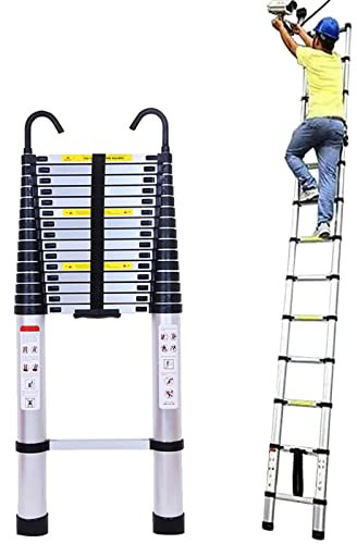 Scala telescopica allungabile 8 m-2,6 m multiuso in alluminio pieghevole scala leggera e portatile design compatto per la casa fai da te e uso professionale caratteristiche di stabilizzazione