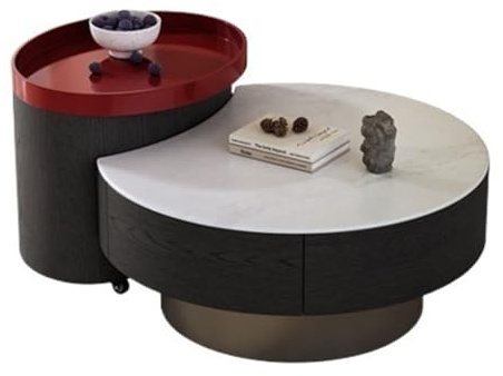LAPADULA Beistelltisch Kleine Wohnung Wohnzimmer Modern Licht Luxus Kleine Runde Couchtisch Schlafzimmer Lounge Niedriger Tisch Sofa-Couchtisch