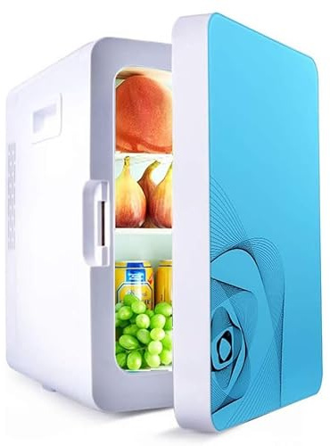 Portable Mini Fridge 20L - Dual Use Cooling and Heating Function for Car and Home, Ideal for Drinks, Beer, and Fruits, Perfect for Travel, color: Blue