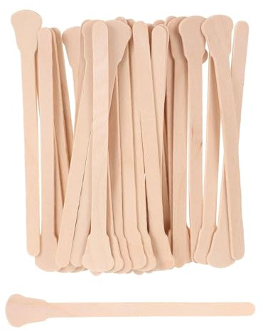 HUVZOR 100 Stück Holzspatel für Haarentfernung, Waxing Applikator, Wachs Spatel Holzspate zum Auftragen von Wachs Creme und Zuckerpaste für Haarentfernung und Herstellung von Holzhandwerk 125 * 16mm